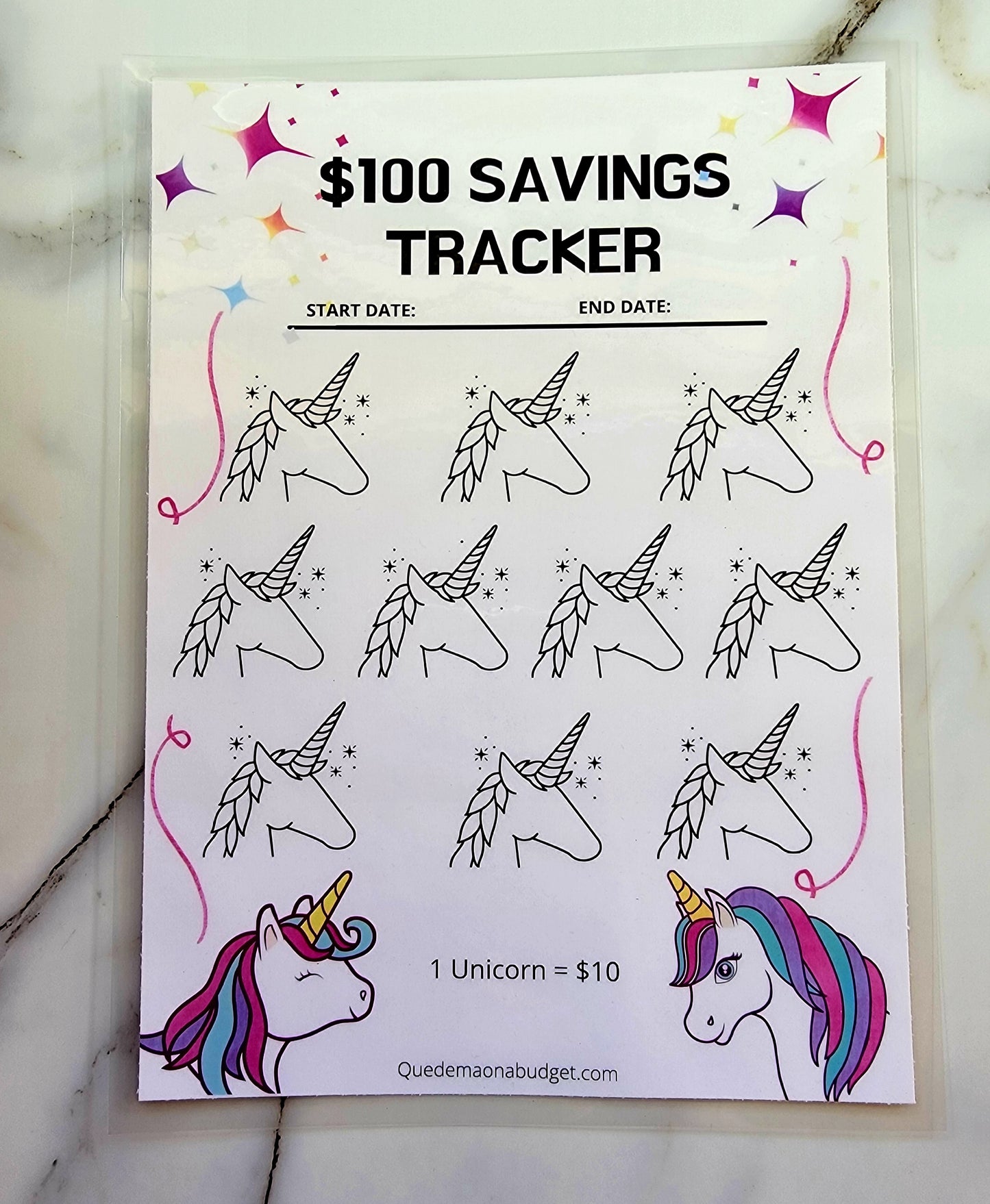 Kids Savings Trackers! Printed & Laminated