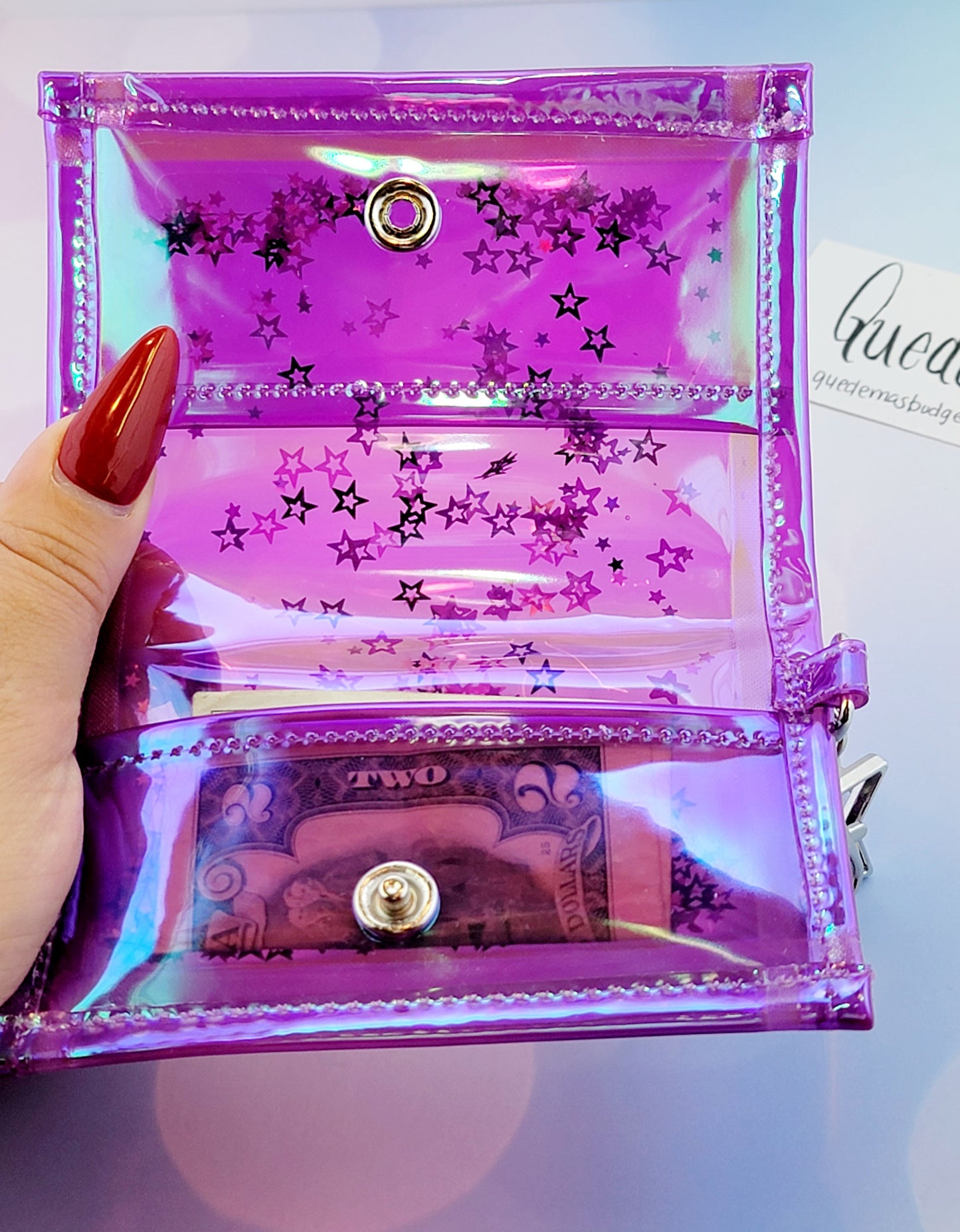 Liquid Glitter! Jelly Mini BiFold Wallet ! 4 Options Available!