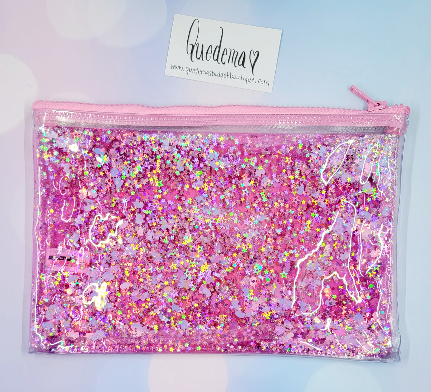 Liquid Glitter Zipper Pouch / Clutch ☆  As Seen On My Channel! 5 Options Available!! MEDIUM SIZE!