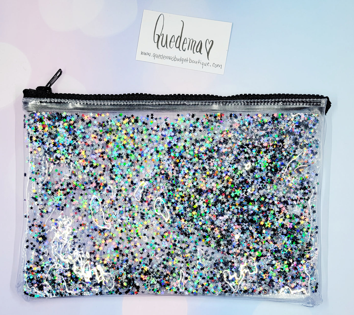 Liquid Glitter Zipper Pouch / Clutch ☆  As Seen On My Channel! 5 Options Available!! MEDIUM SIZE!