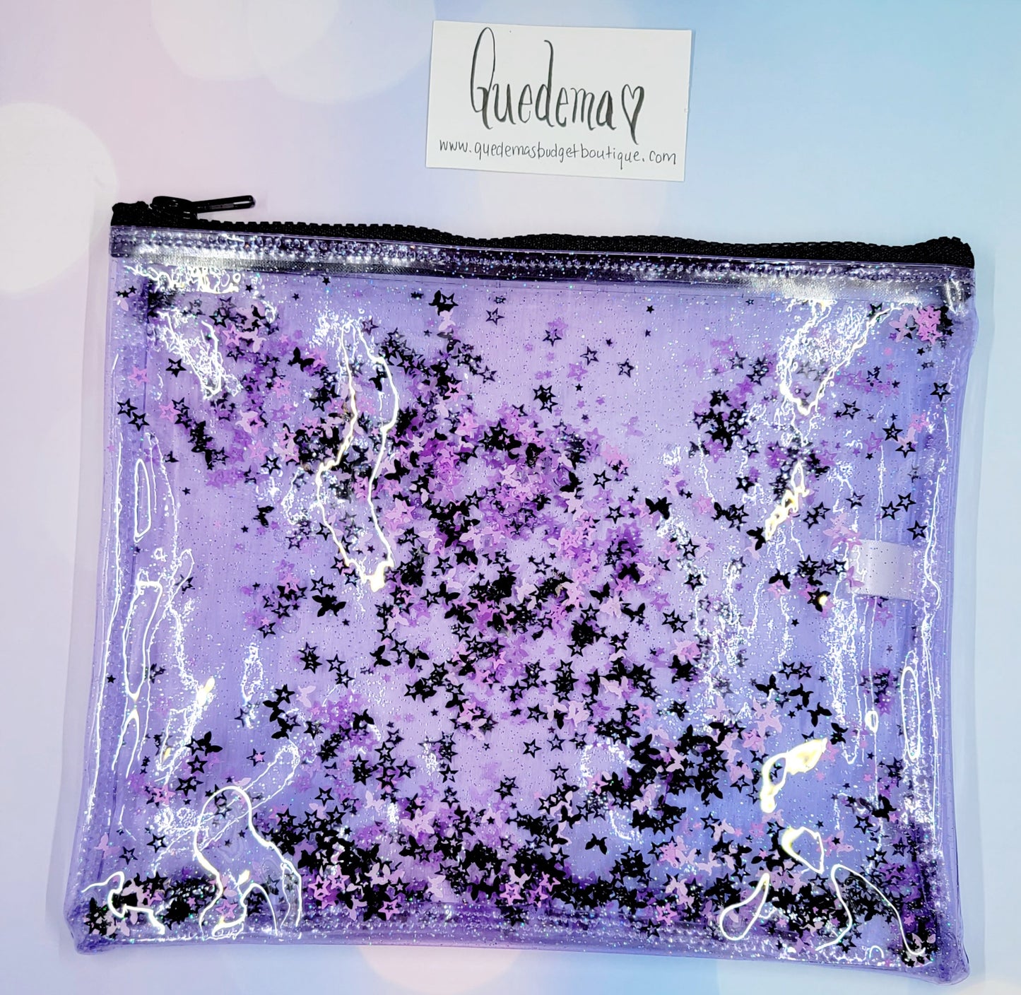 Liquid Glitter Zipper Pouch / Clutch! As Seen On My Channel! 5 Options Available!! LARGE SIZE!