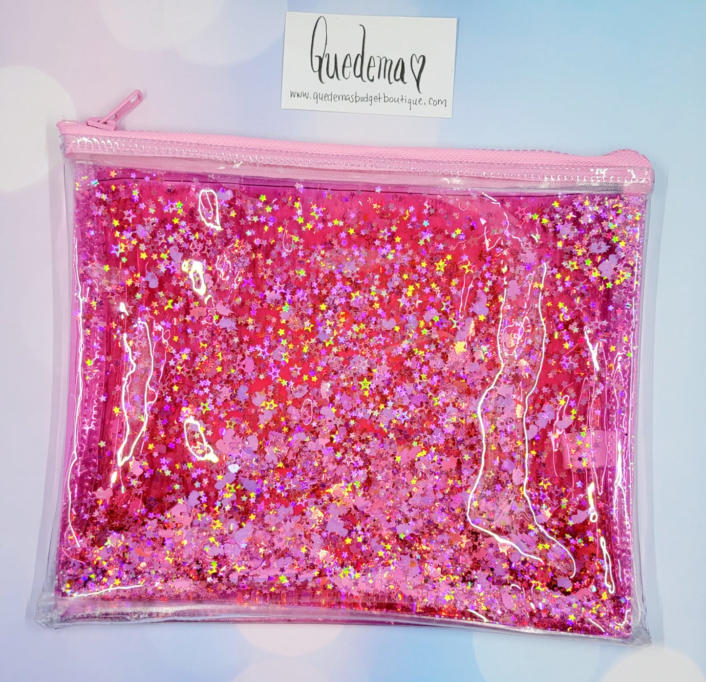 Liquid Glitter Zipper Pouch / Clutch! As Seen On My Channel! 5 Options Available!! LARGE SIZE!