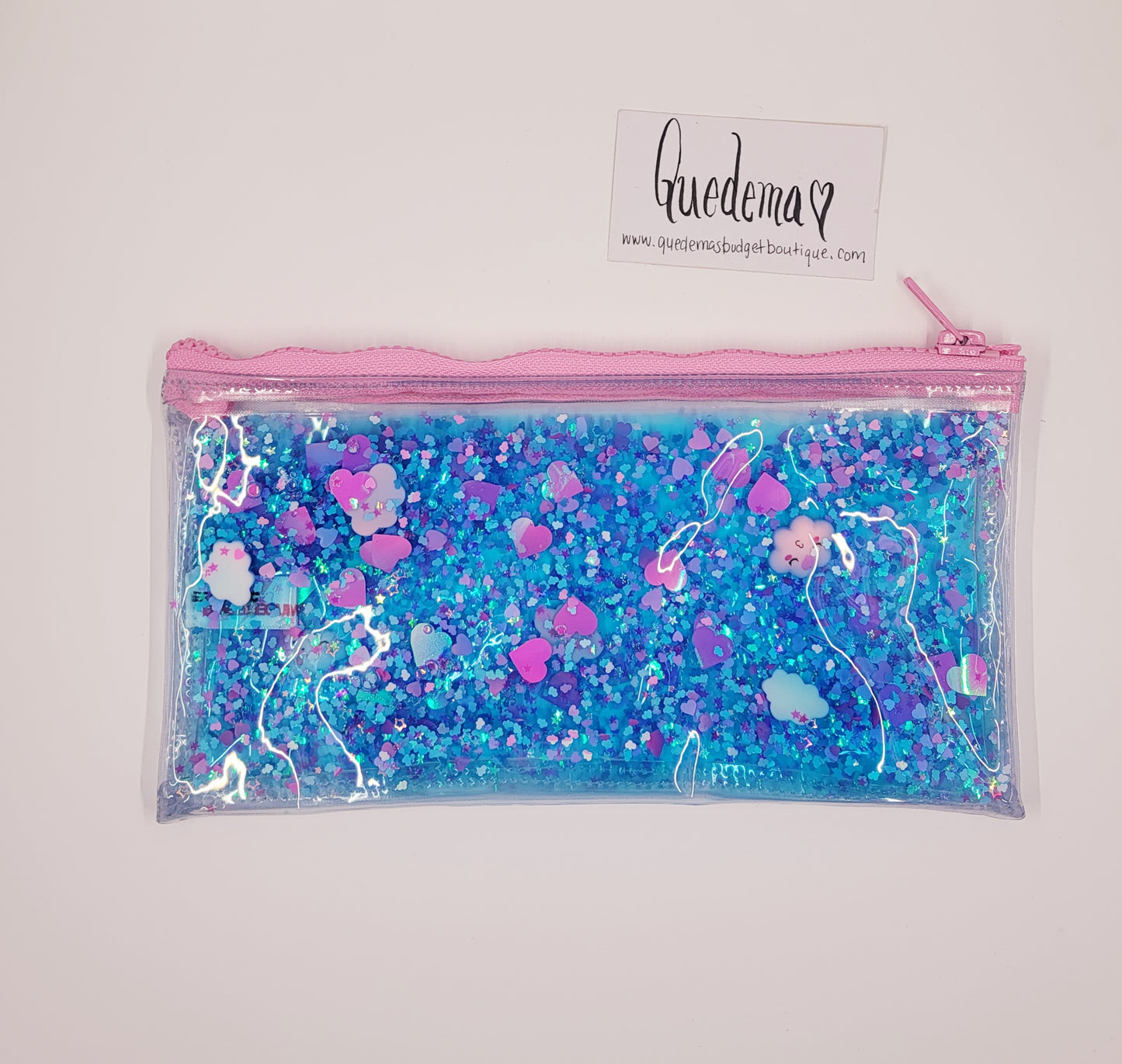 Liquid & Glitter! Pencil Pouch! Bank Bag! 2 Options Available!!