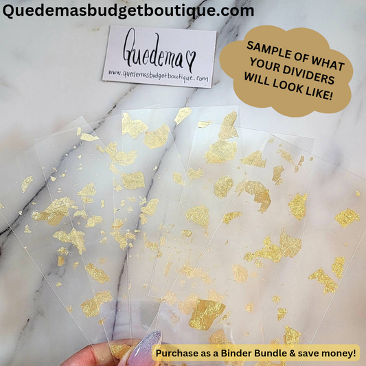 Golden Flakes Cash Envelope Dividers! CUSTOMIZABLE! SETS OF 3 OR 6 AVAILABLE! TRACKERS INCLUDED!