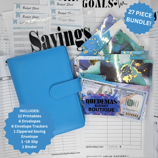Blue Budget Binder 27 Piece Bundle!!! EVERYTHING YOU NEED TO GET STARTED! Customizable!