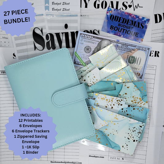 Pastel Blue Budget Binder 27 Piece Bundle!!! EVERYTHING YOU NEED TO GET STARTED! Customizable!