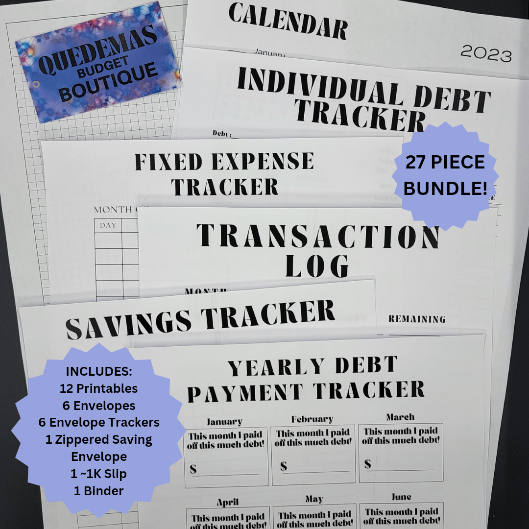 Black Budget Binder! 27 Piece Bundle!!! EVERYTHING YOU NEED TO GET STARTED! 2 Options Available! Customizable!