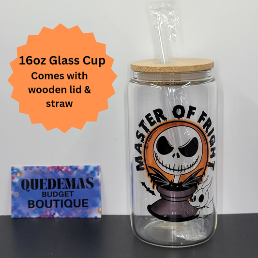 Nightmare Before Christmas 16oz Glass Cup! Available ONLY while supplies last!