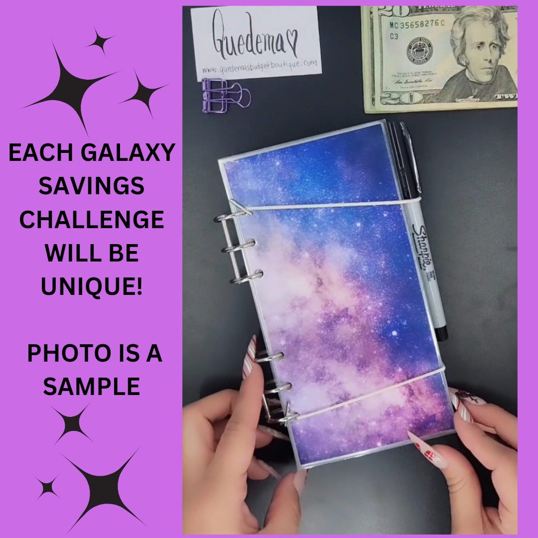 1K Savings Challenge! Galaxy $1000 Saving Challenge! Bundle Includes 20 -30 Envelopes! 1k Slip & Marker!