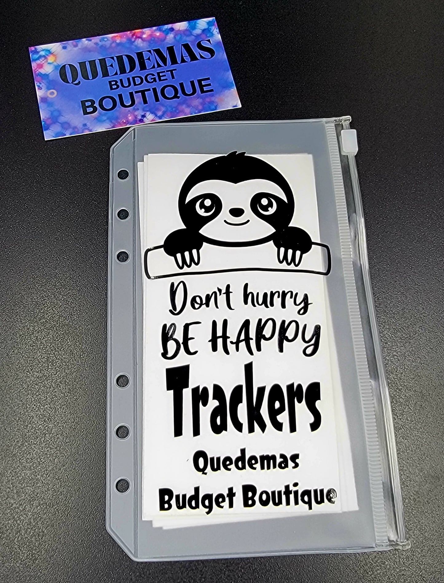 Sloth Tracker Zippered Envelope! 7 Piece Bundle! Come with 6 Customizable Trackers! Trackers can be laminated for FREE!