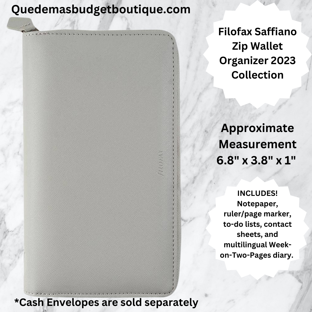 Filofax GRANITE Zip Wallet Budget Organizer - Saffiano Zip Collection (2023)
