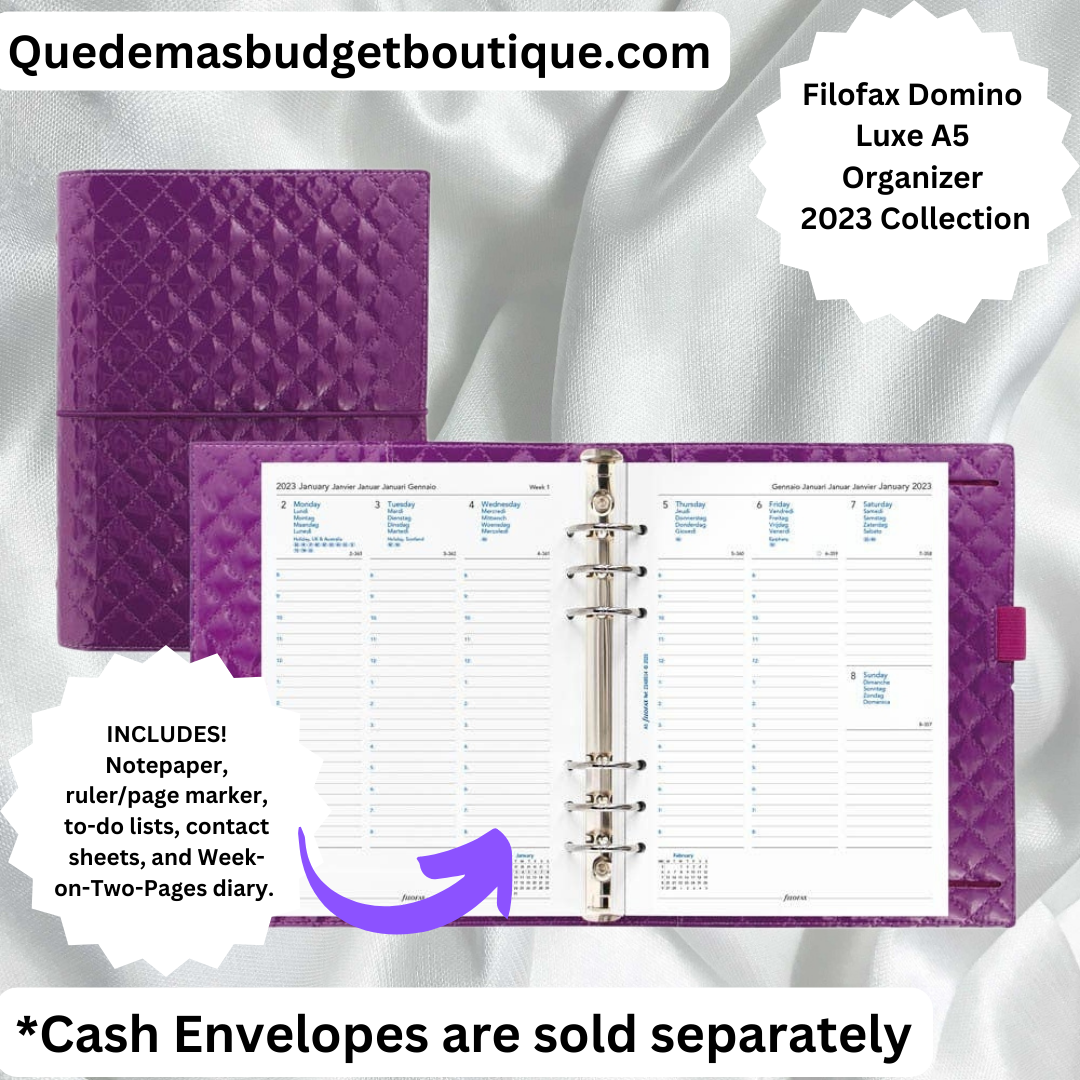 Purple Filofax Binder | Organizer - Domino Luxe Collection! Pocket, A6 & A5 Sizes Available!