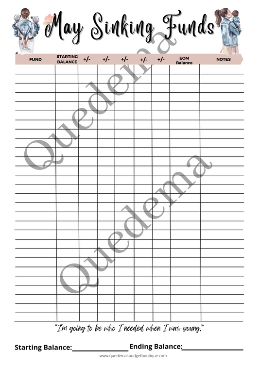 May Sinking Funds Tracker! Printable! Full Size & A5